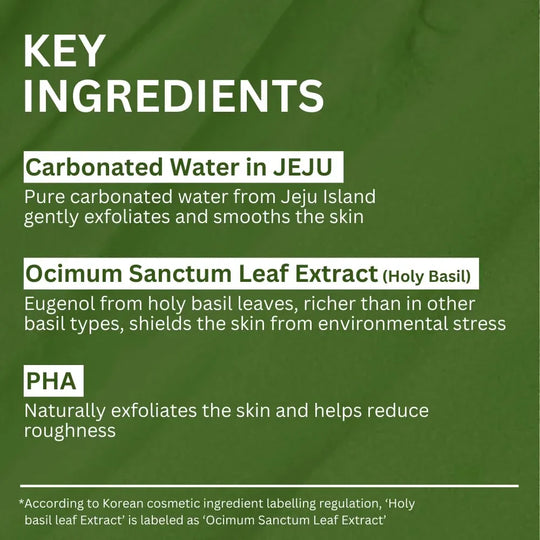 P.CALM Masc Carbónáitithe Basil Naofa: Glantóir Doimhin Póire ag Claochlú Cré go Boilgeoga, Ceann Dubh & Rialú Sebum, Eagraithe Smididh 90g le haghaidh Eispéireas Spa