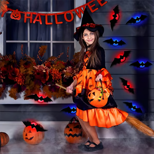 🎃Halloween-Aktion: 50 % Rabatt🎃36er-Packung 3D-Leuchtfledermäuse (zum Aufkleben, LED-Beleuchtung, mehrfarbig) – Sofortige Wandgestaltung für drinnen und draußen