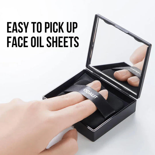 ⏰LAST DAY - BUY 1 GET 2 FREE!!💝Black Magnet Oil Blotting Setting Sheet With Powder More Control Oil Keep Fresh 2 IN 1 Blotting Sheet