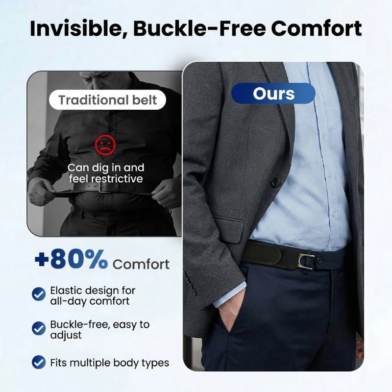 👖Last Day Special Price👍✨ No-Buckle Elastic Belt for Men & Women – Adjustable, Stretchable & Invisible Fit