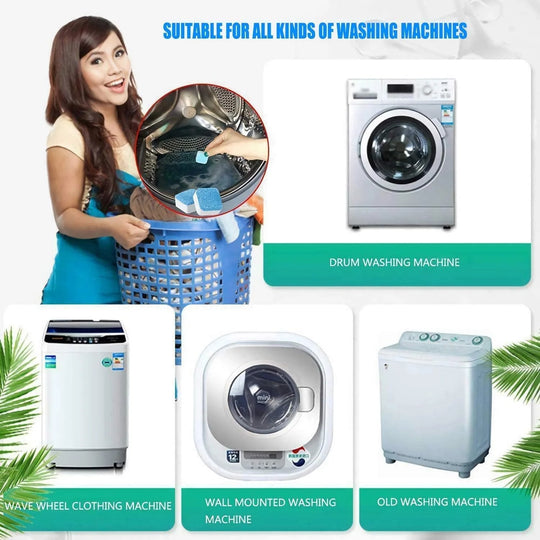 🔥Solange der Vorrat reicht 50 % Rabatt!🎉Washing Machine Deep Cleaner Tablets ( Buy 1 Get 1 FREE )