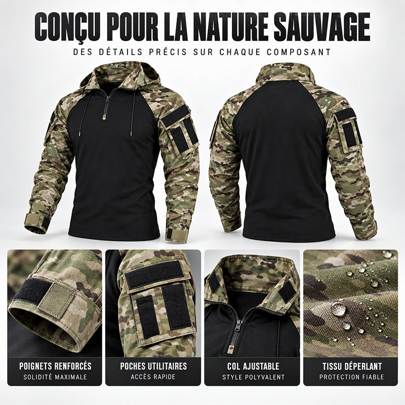 Veste tactique respirante pour homme, adaptée aux activités extérieures