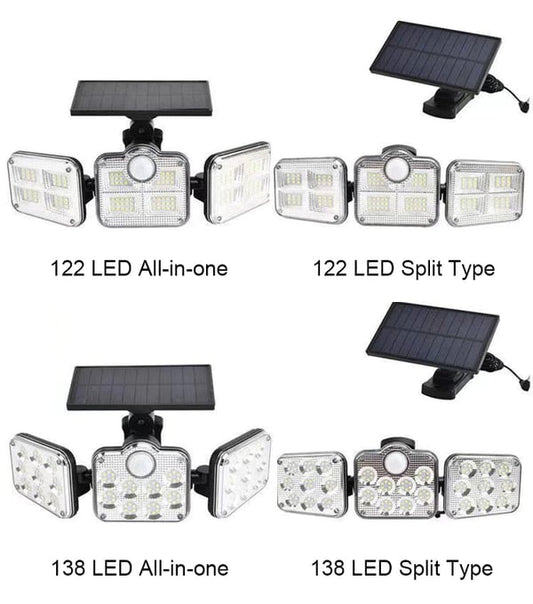 🎁Hot Sale 49% OFF🔥Solar Outdoor Lights 138LED Security Lights, 3 Heads Dimmable SpotLights with 3 Modes, IP65 Waterproof