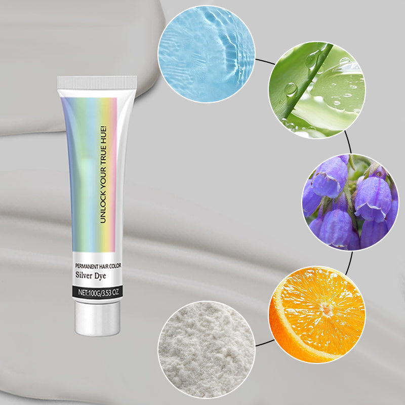 🎁2-in-1 Natural Essence Extract Silver Hair Dye🔥Vegan, Damage-Free & Instagram-Worthy Gray Hair! 📸