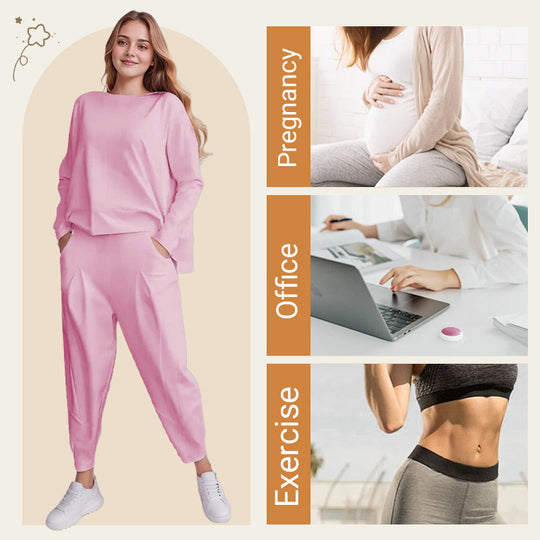【DAY PERFECT】Round-Neck Long-Sleeved Top ＆ Pants 2-Piece Set | Wrinkle-Free & Breathable | 49% OFF Limited