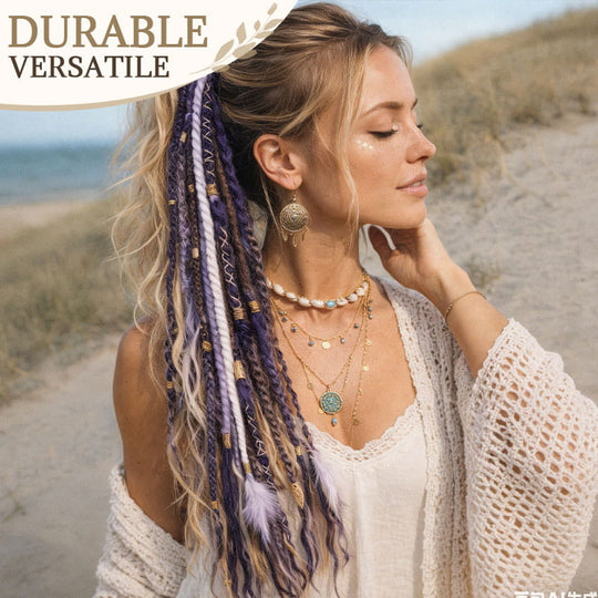 📢📢50%  OFF !! ⏰Bohemian Textured Ponytail | Instant Dreadlock Hair Extension | Easy Clip-In for Festivals & Nights Out