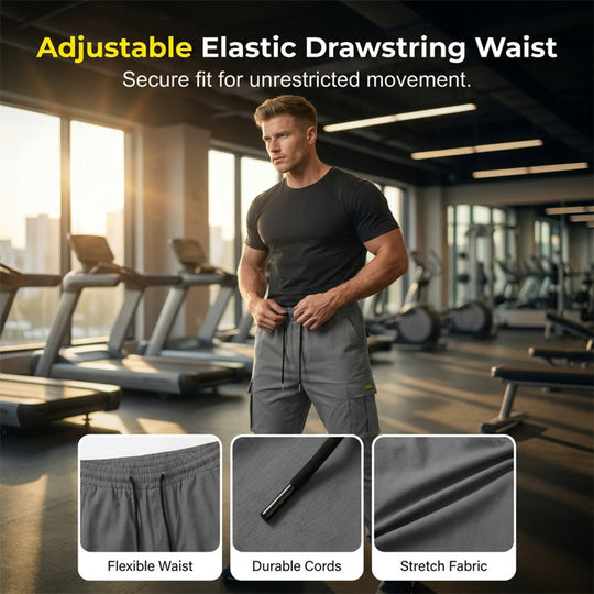 Men's Cargo Joggers – Drawstring Waist & Tapered Fit