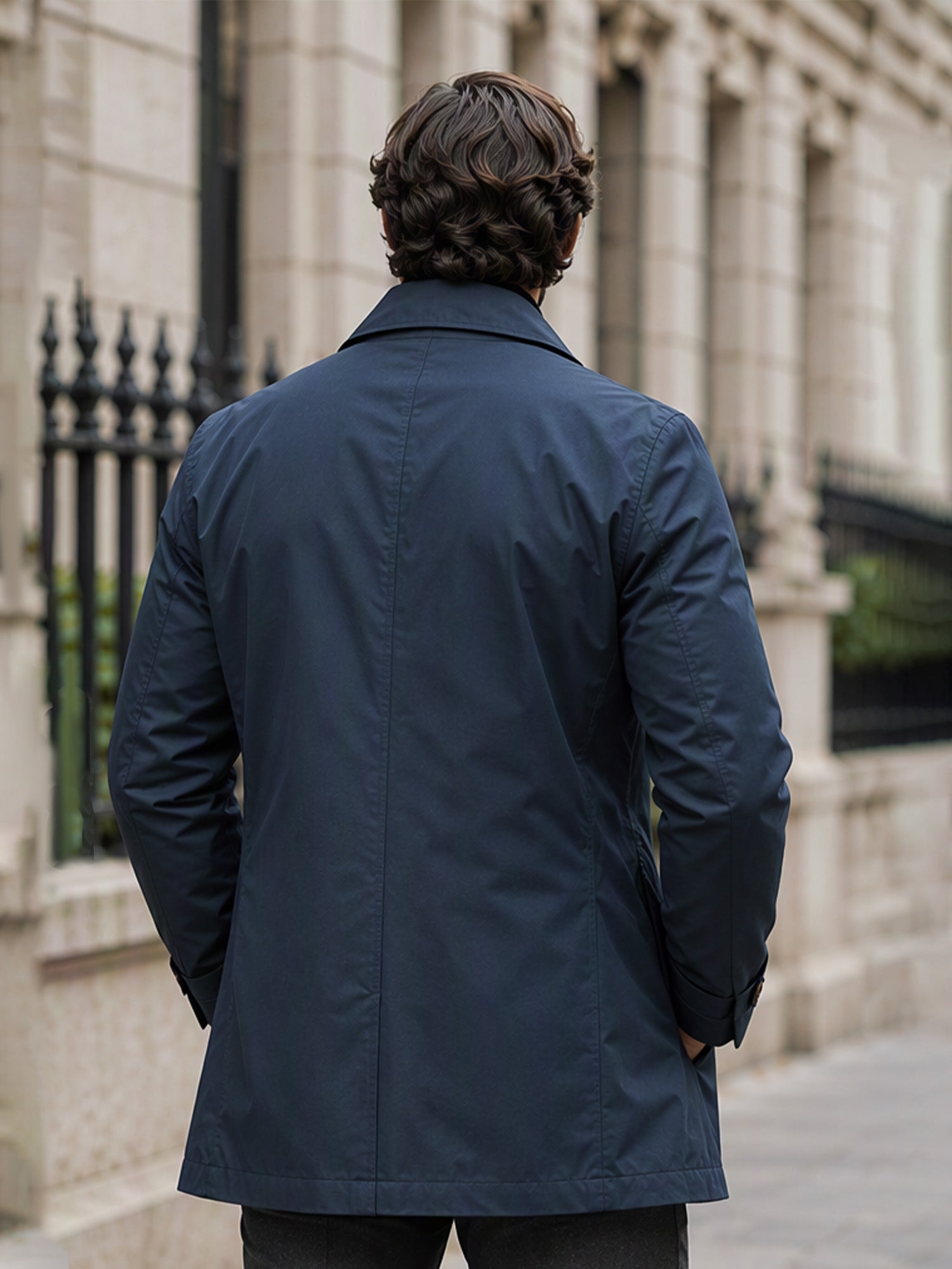 Trench imperméable mi-long pour homme
