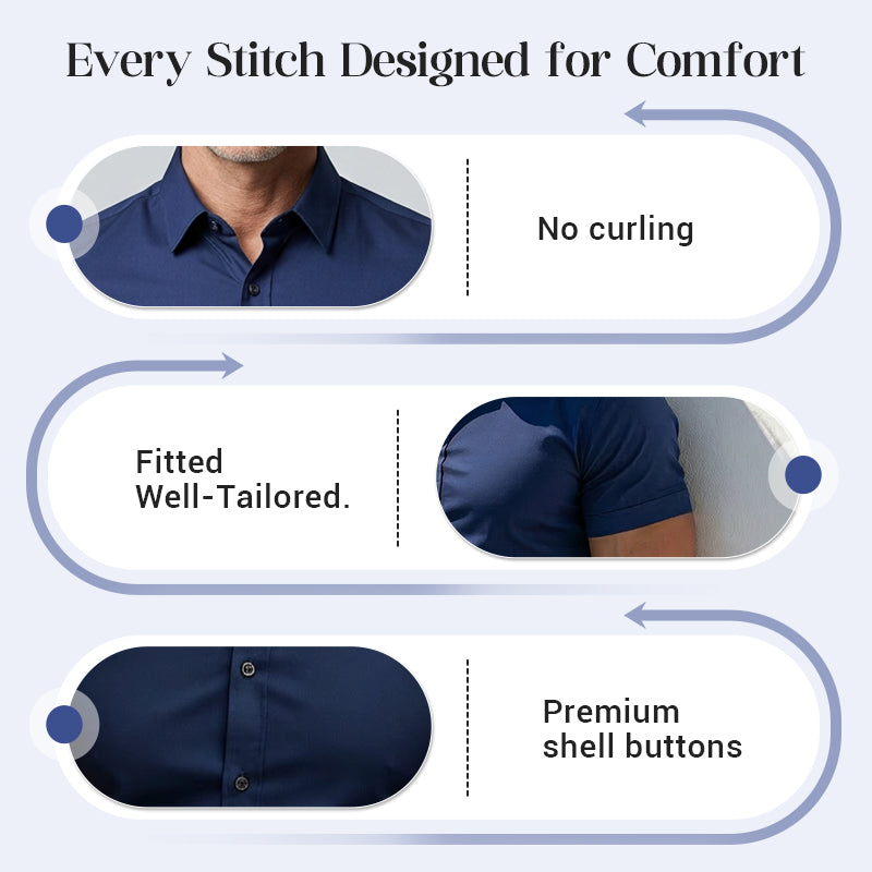 👔 50% OFF NOW! ✨ Men's Non-Iron Shirts – Wrinkle-Free, Comfortable All Day & Perfect for Business or Casual 👕