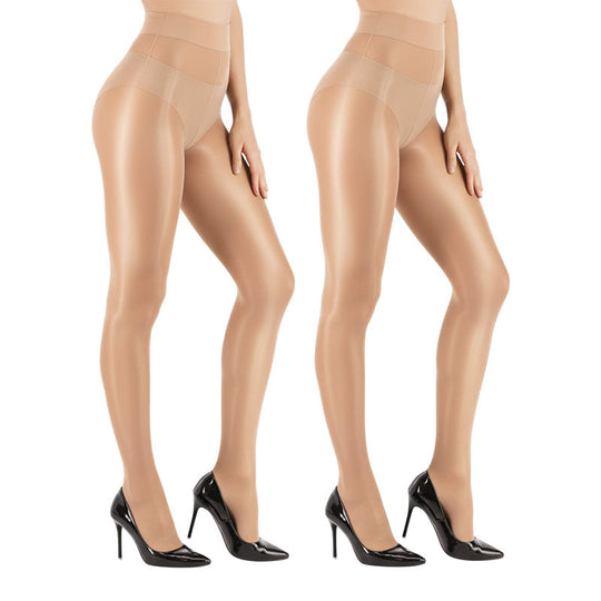 🏆 BUY 1 GET 1 FREE! 🔥 Transparent High-Waisted Shiny Sheer Tights for Women - Sheer & Comfortable 👑✨