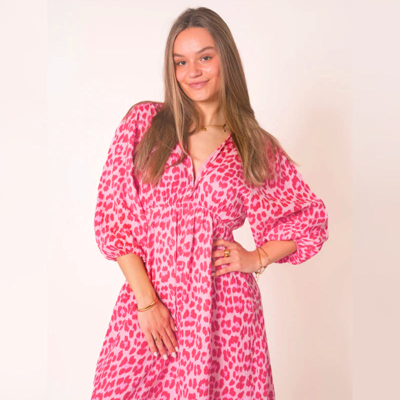 🎨Nuovo arrivo 50% di sconto💥Abito stampato con scollo a V da donna – Pennellate d'estate🌺