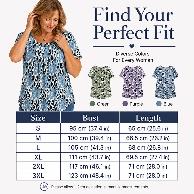 👚Women's Casual Printed Round Neck Short Sleeve Top