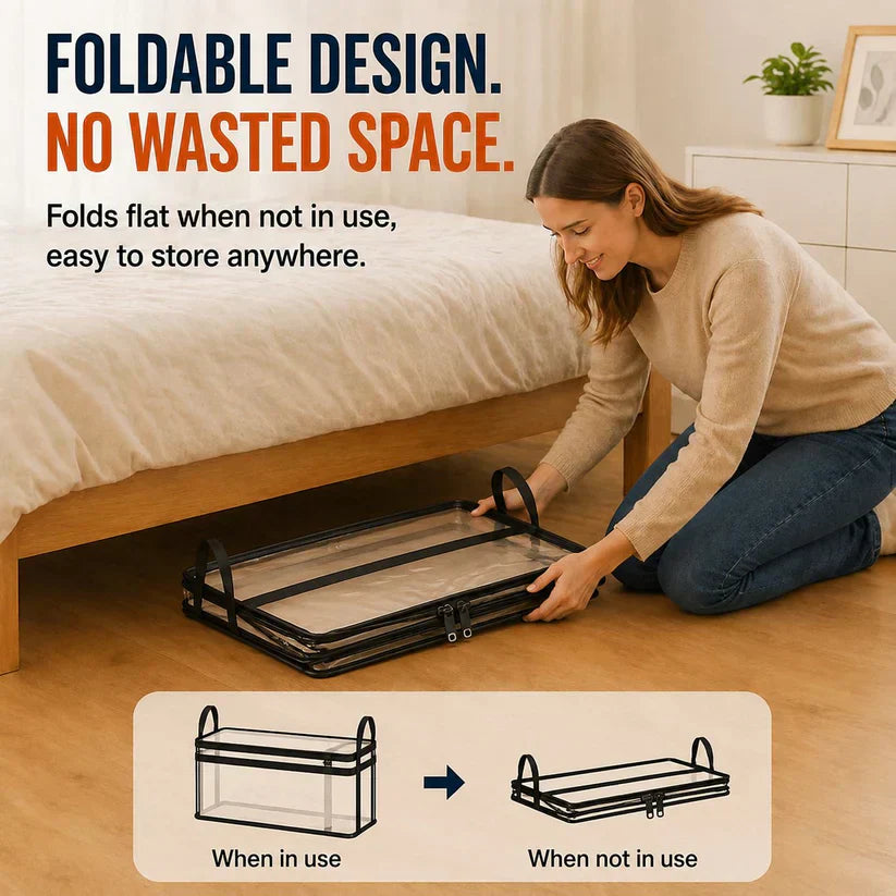 🔥Buy 2 Get 1 Free📦Portable Large Heavy-Duty Thick Plastic Clear Storage Box with Hinged Lid | Home, Travel & Camping