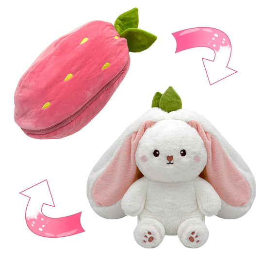 🍓 LAST DAY PROMOTION - 50%OFF🍓Strawberry Bunny Transformed into Little Rabbit🎀 Fruit Doll Plush Toy🐰