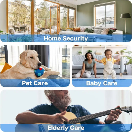 👍🤖3MP 5G&2.4G WiFi-kamera med rörelsedetektering och automatisk hemsäkerhet inomhus PTZ