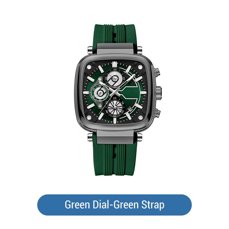 ⚡Heißer Sale: 50% Rabatt⚡Multifunktionale, wasserdichte Quarz-Herrenuhr mit quadratischem Design und Silikonband