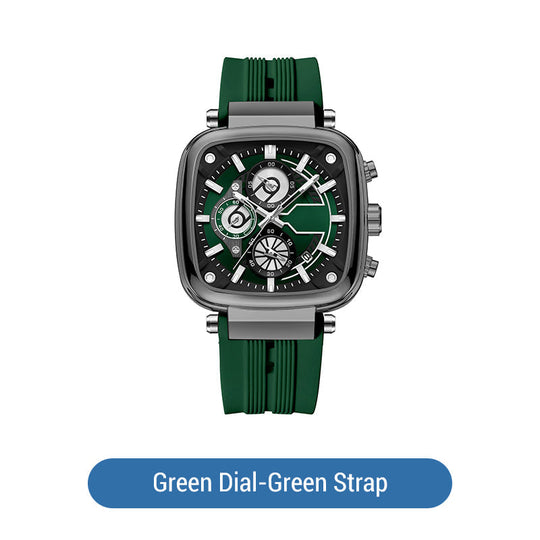 ⚡Heißer Sale: 50% Rabatt⚡Multifunktionale, wasserdichte Quarz-Herrenuhr mit quadratischem Design und Silikonband