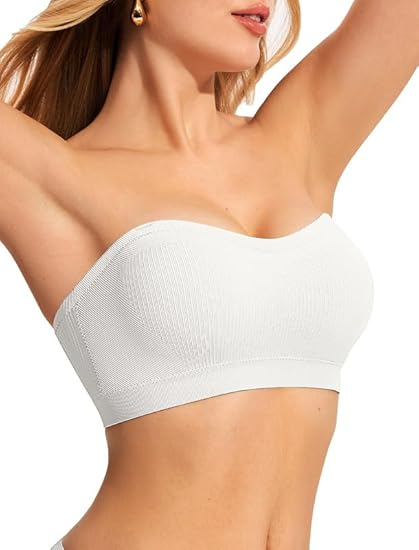 🥳2026 HOT SALE🥳💞50K+ SOLD!⚡ProKloud Strapless Push Up Bras for Women Wireless Bandeau Bra Non-Slip Silicone Tube Top Padded Convertible Bralette