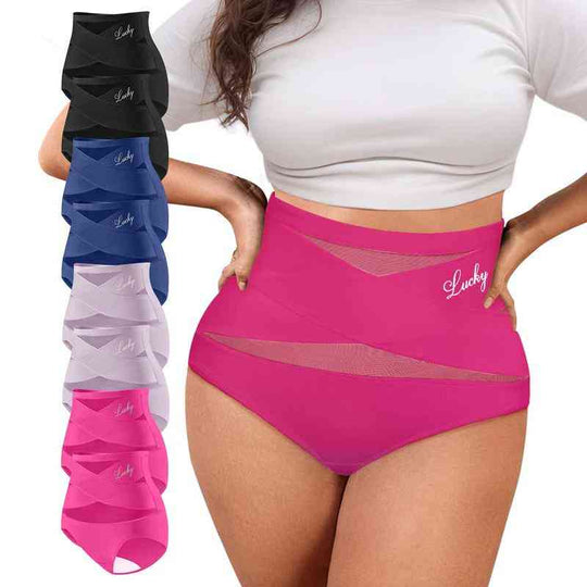 🌸2026 HOT SALE🥳✨Plus-Size High-Waist Cross Tummy Control Panties