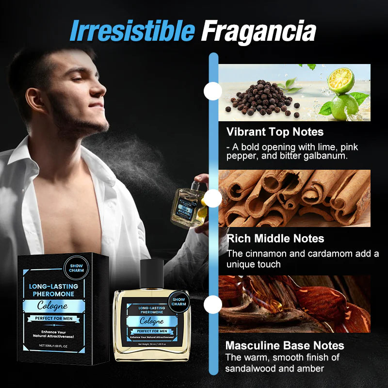 🚀Eau de Cologne aux phéromones longue durée pour hommes❤️‍🔥 Extrait « Midnight Ember » | À base d'huile (30 % et plus), sillage 24 h, ambre-vanille-épices 🌙🔥