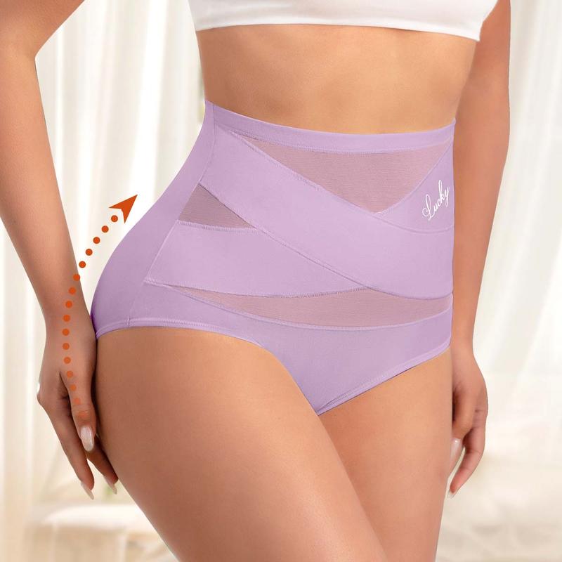 🌸2026 HOT SALE🥳✨Plus-Size High-Waist Cross Tummy Control Panties