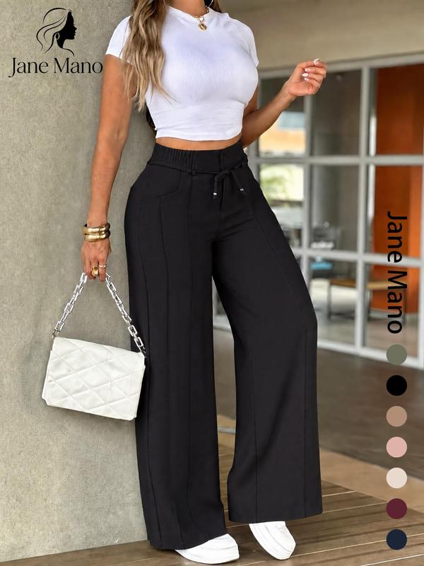 ⏳Last Day Sale Only ￡15.99!!👖 💥  Easy Everyday Comfort | Women's High-Waisted Straight-Leg Pants with Elastic Back