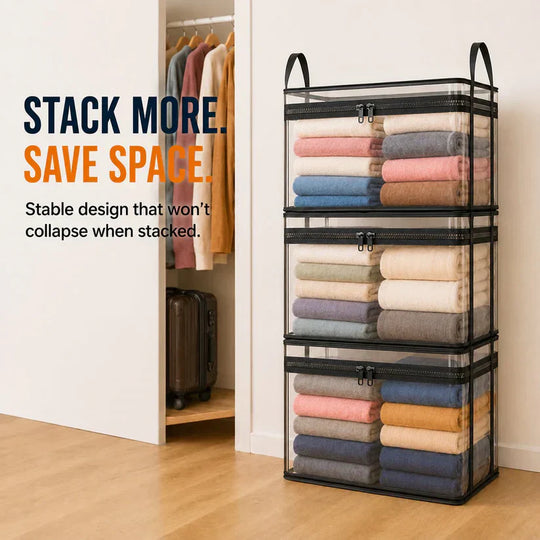 🔥Buy 2 Get 1 Free📦Portable Large Heavy-Duty Thick Plastic Clear Storage Box with Hinged Lid | Home, Travel & Camping
