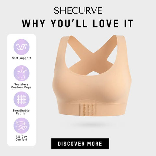 ⏰Front Closure Cross-Back Wireless Posture Bra