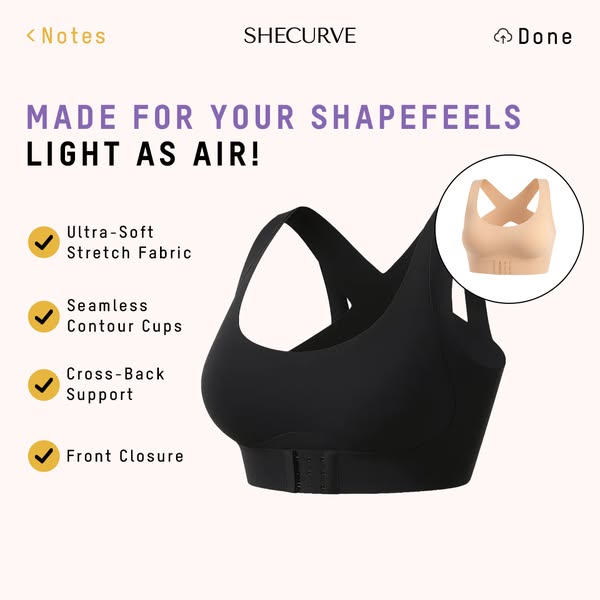 ⏰Front Closure Cross-Back Wireless Posture Bra