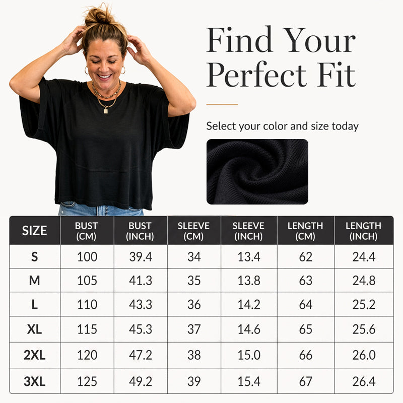 ✨2026 HOT SALE 50% OFF💃🌸Women's Solid Color Splicing Loose Five Points Flare Sleeve T-Shirt
