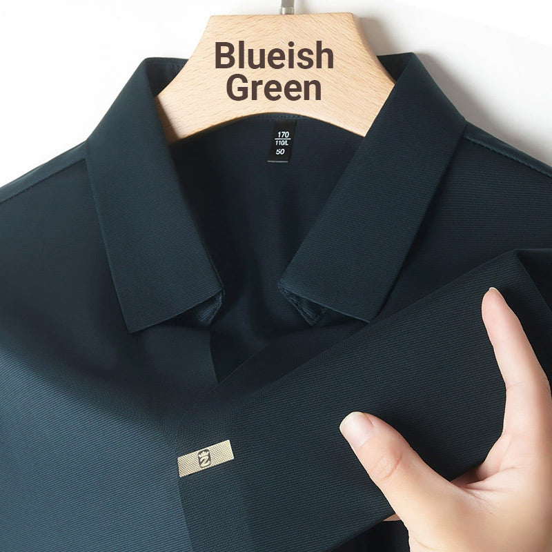 🎁Varmt salg 55 % RABATT⏳Herre t-skjorte med pustende, krøllfri passform og slag👔