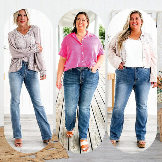 Saldi imperdibili 49% di sconto👖Jeans elasticizzati con controllo della pancia - Pannello in vita liscio, tasche che modellano i glutei, sensazione di morbidezza 🍑