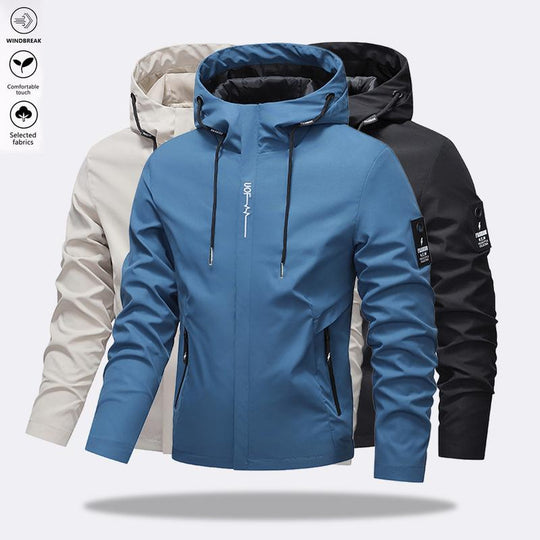 💧🌬️ Veste à capuche pour homme – imperméable et coupe-vent, avec cordon de serrage. Idéale pour les activités de plein air et le quotidien. ✓ Durable ✓ Respirante. Découvrez-la dès maintenant ! 🔥🧥