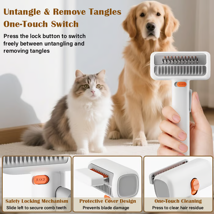 🔥2026 SALE - 2-IN-1 Pet Self-Detangling & Grooming Comb