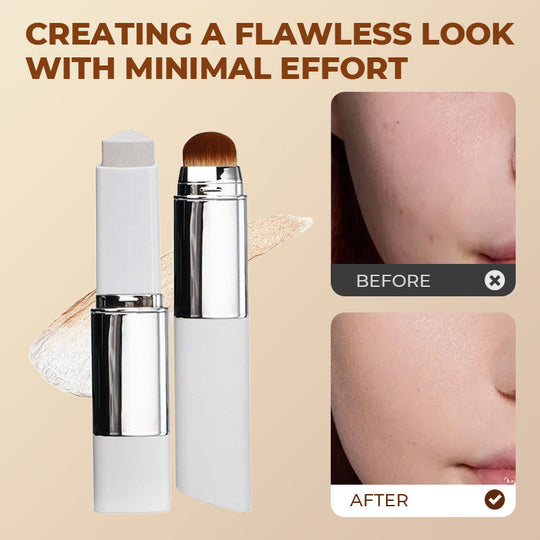 🎉BUY 1 GET 1 FREE🎉[OFFICIAL PRODUCT]  Cover Cream Stick V w/ Detachable Brush - Korean Skin Care Color-Changing Foundation Stick with Collagen Capsules (0.45 oz)
