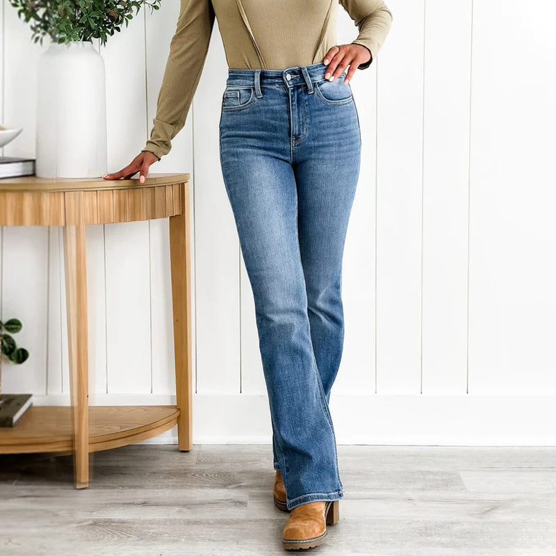 Saldi imperdibili 49% di sconto👖Jeans elasticizzati con controllo della pancia - Pannello in vita liscio, tasche che modellano i glutei, sensazione di morbidezza 🍑