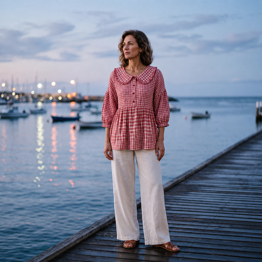 ⌛Limited-Time Offer-Women's Casual Gingham Print Top