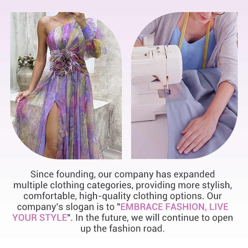 ✨【Slimming Wizard】Fargeblokk Mirage-kjole ✨ | Diagonal søm illusjon | Ermedekkende, flagrende ermer | Glidelås bak for perfekt passform