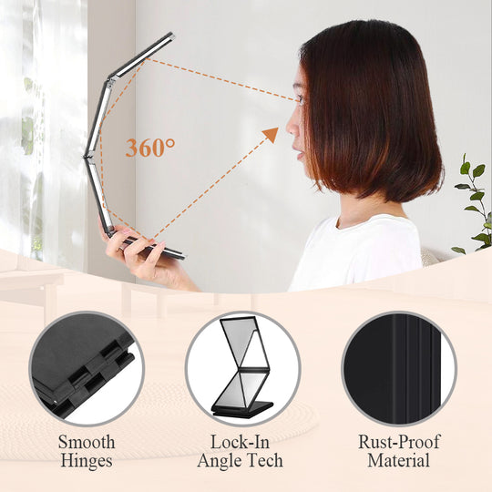 💥360° Folding Self Haircut & Makeup Mirror -  Head Back View Available