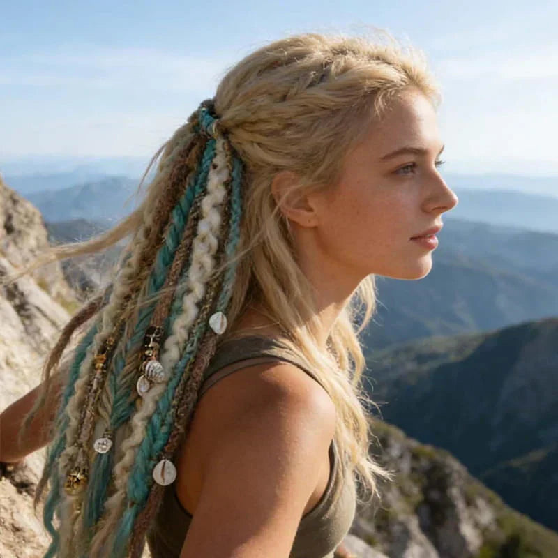 📢📢50%  OFF !! ⏰Bohemian Textured Ponytail | Instant Dreadlock Hair Extension | Easy Clip-In for Festivals & Nights Out