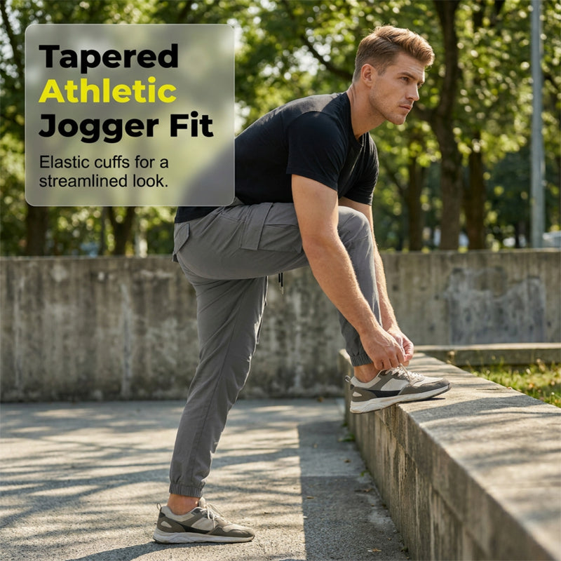 Men's Cargo Joggers – Drawstring Waist & Tapered Fit