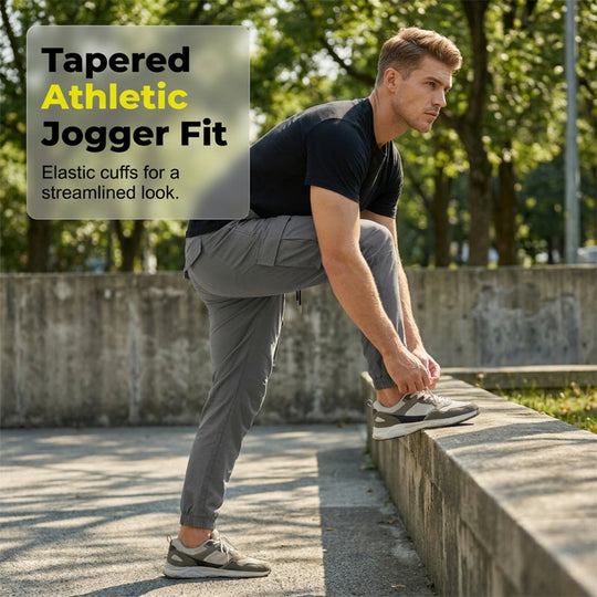 Men's Cargo Joggers – Drawstring Waist & Tapered Fit