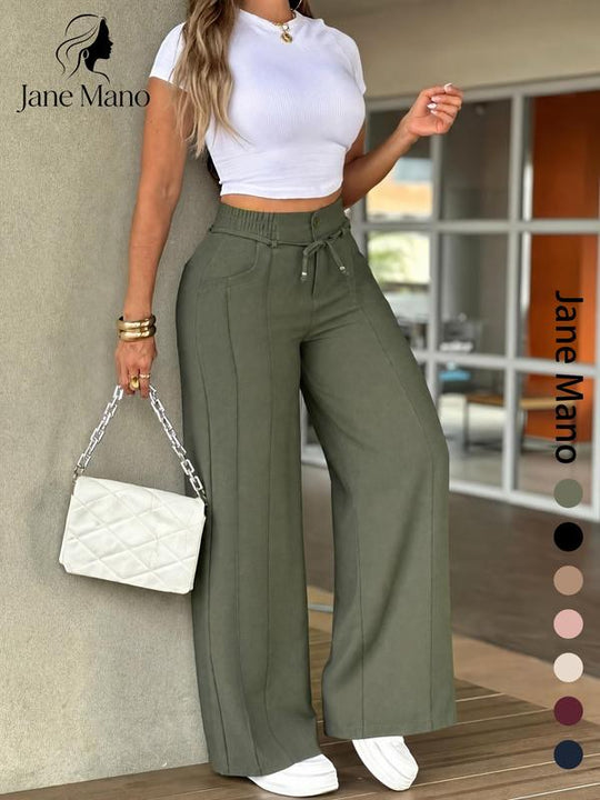 ⏳Last Day Sale Only ￡15.99!!👖 💥  Easy Everyday Comfort | Women's High-Waisted Straight-Leg Pants with Elastic Back