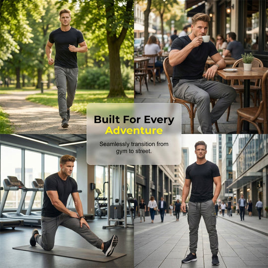 Men's Cargo Joggers – Drawstring Waist & Tapered Fit