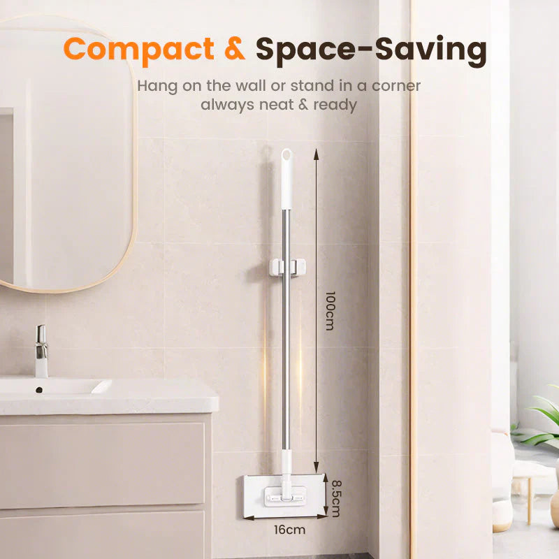 🏆Mop płaski ze stalową rączką, w zestawie z wielokrotnego użytku, zmywalnymi ściereczkami