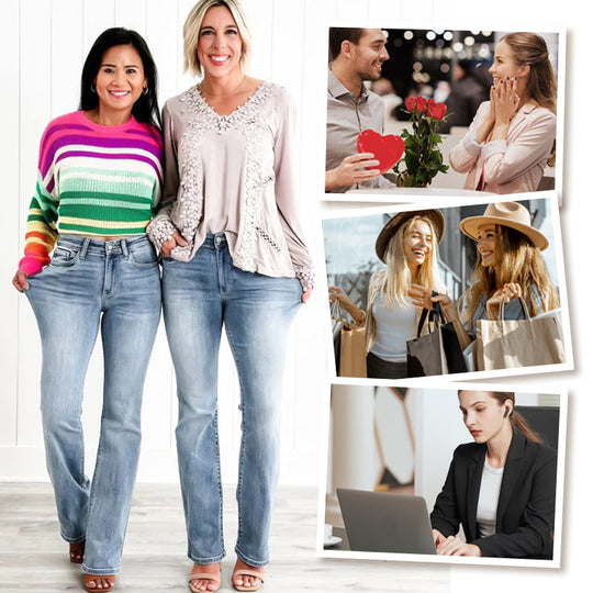 Saldi imperdibili 49% di sconto👖Jeans elasticizzati con controllo della pancia - Pannello in vita liscio, tasche che modellano i glutei, sensazione di morbidezza 🍑