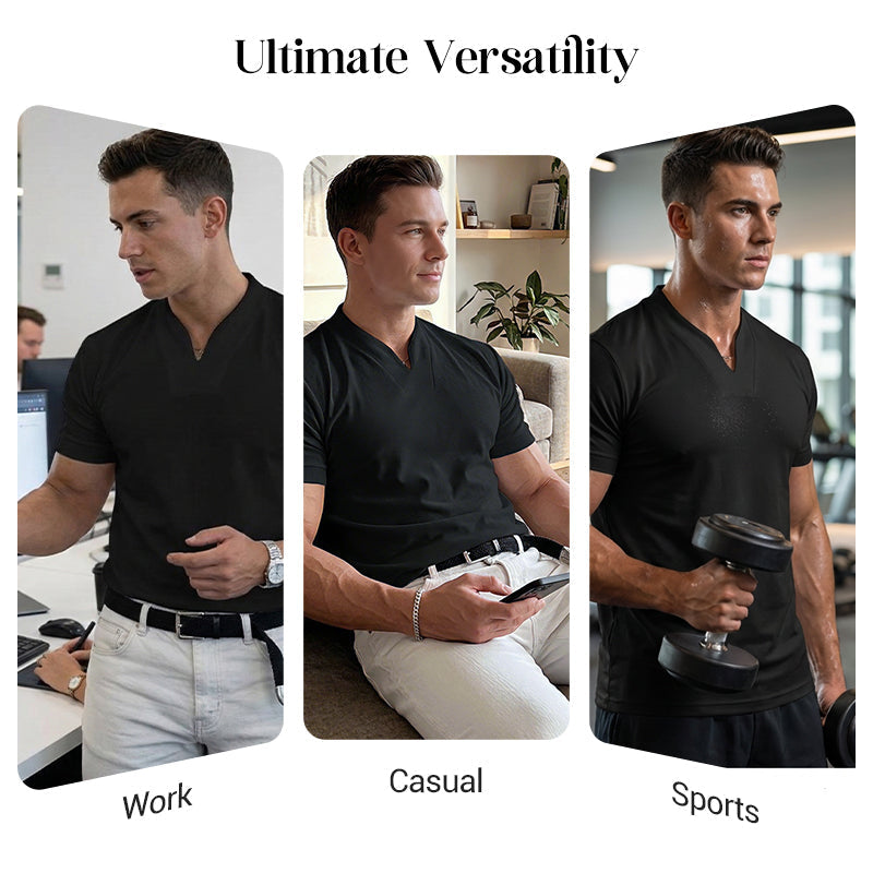 🥳2026 HOT SALE🥳💞50K+ SOLD!💥💎Men Gentlemans Business Short Sleeve Fitness T-shirt