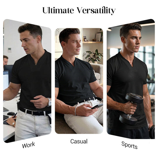 🥳2026 HOT SALE🥳💞50K+ SOLD!💥💎Men Gentlemans Business Short Sleeve Fitness T-shirt
