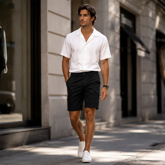 📢📢50% OFF !! ⏰Men's Cargo Shorts – Elastic Waist, Multi-Pocket, Durable