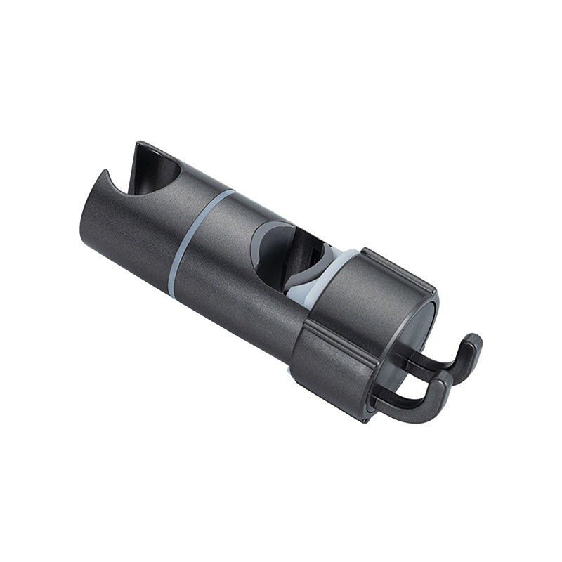 Hole-free shower head bracket with sliding sleeve, adjustable height rod, hook and mounting bracket for shower unit and shower head